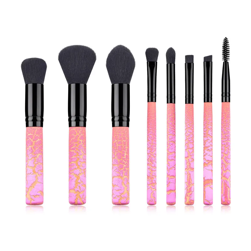 12pcs pink 8 шт./компл. Новые кисти для макияжа вязаные многофункциональные ресницы рассыпные тени-основа для век тени для носа Румяна для губ набор кистей инструменты - Handle Color: 12pcs pink