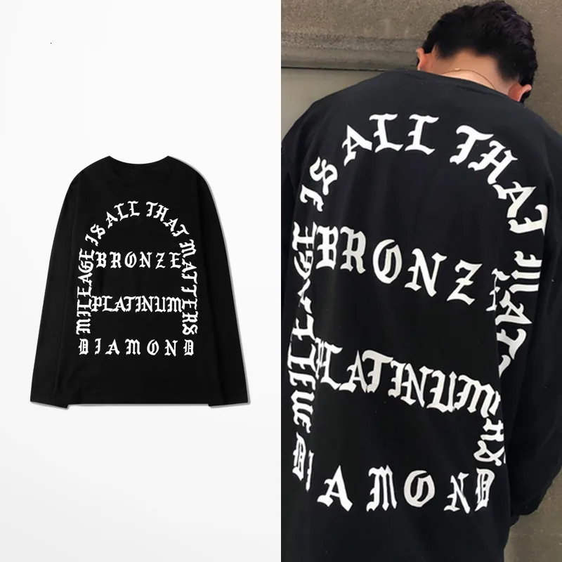 Ulzzang корейский стиль High Street бренд Kanye Кокосовая футболка с длинным рукавом буквенный принт пара оверсайз S~ 3XL