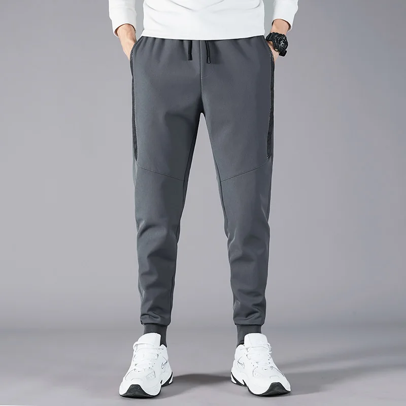 

Cotton four-way stretch men's fashion casual pants, drawstring pants, loose foot pants, sports trousers
