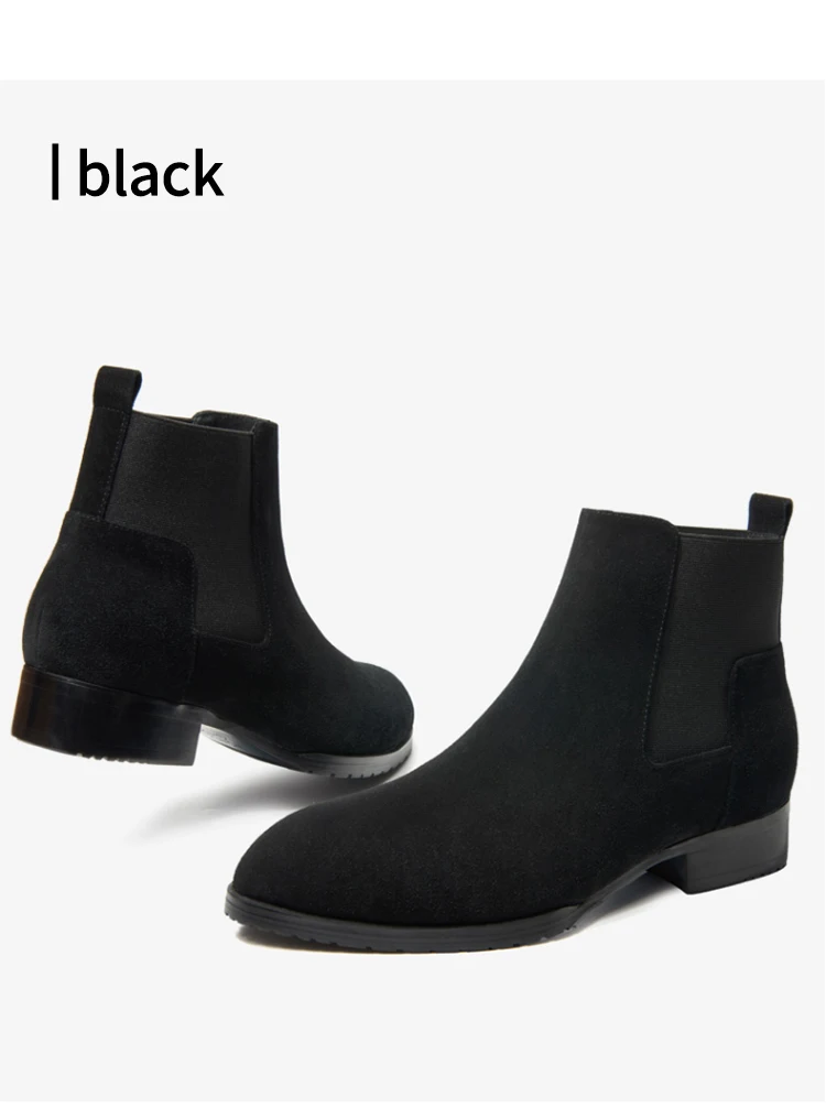 Handmade Luxury Brand Cow Leather Autumn Winter Men Boots Fashion Pointed Toe Wedding Chelsea Shoes Vintage Motorcycle Boots
