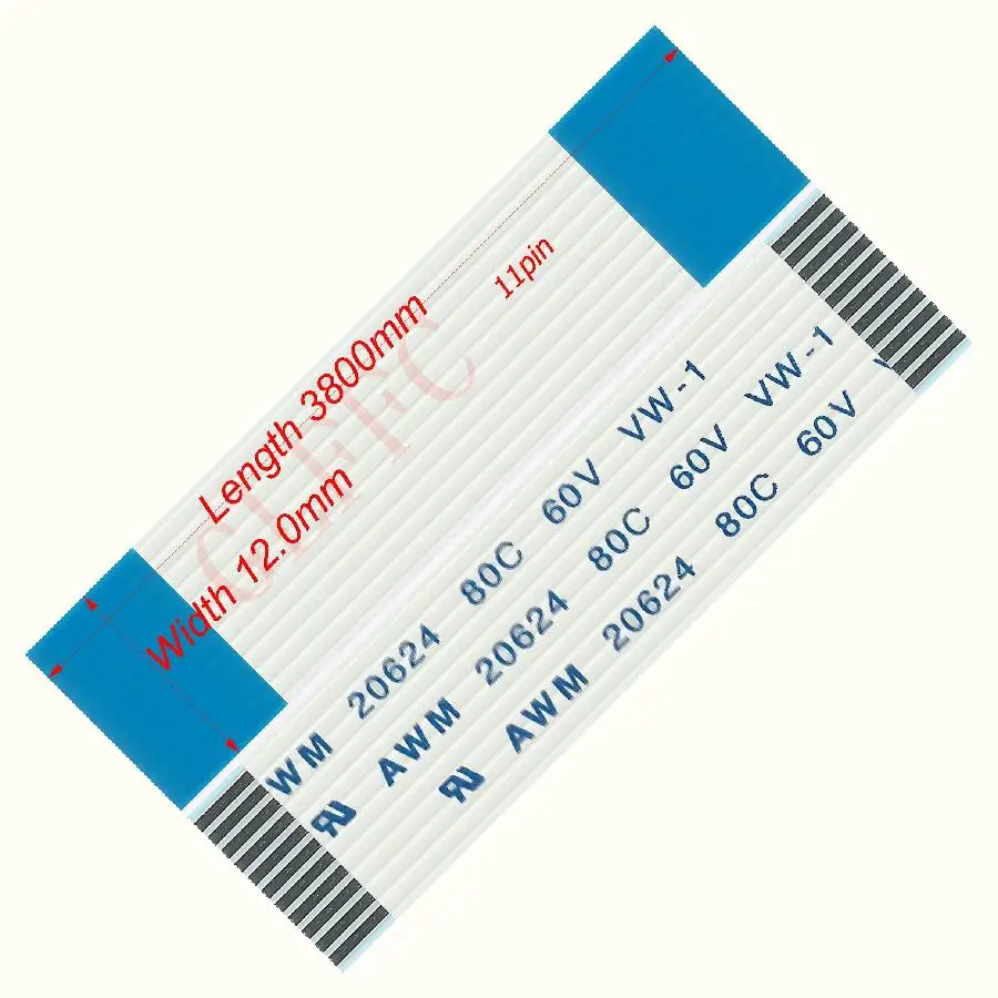 11pin 1,0 шаг 3800 мм-3800 мм a-тип Гибкий плоский кабель FFC awm 20624 ROHS для ttl lcd DVD Компьютера - Цвет: 3800