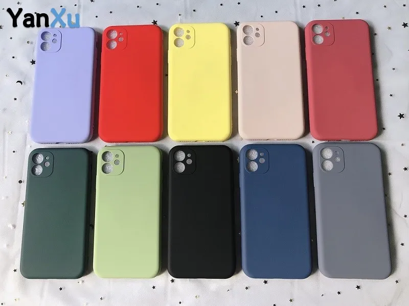100 шт. силиконовый чехол ярких цветов для iPhone 11 11Pro Max мягкая задняя крышка из ТПУ с