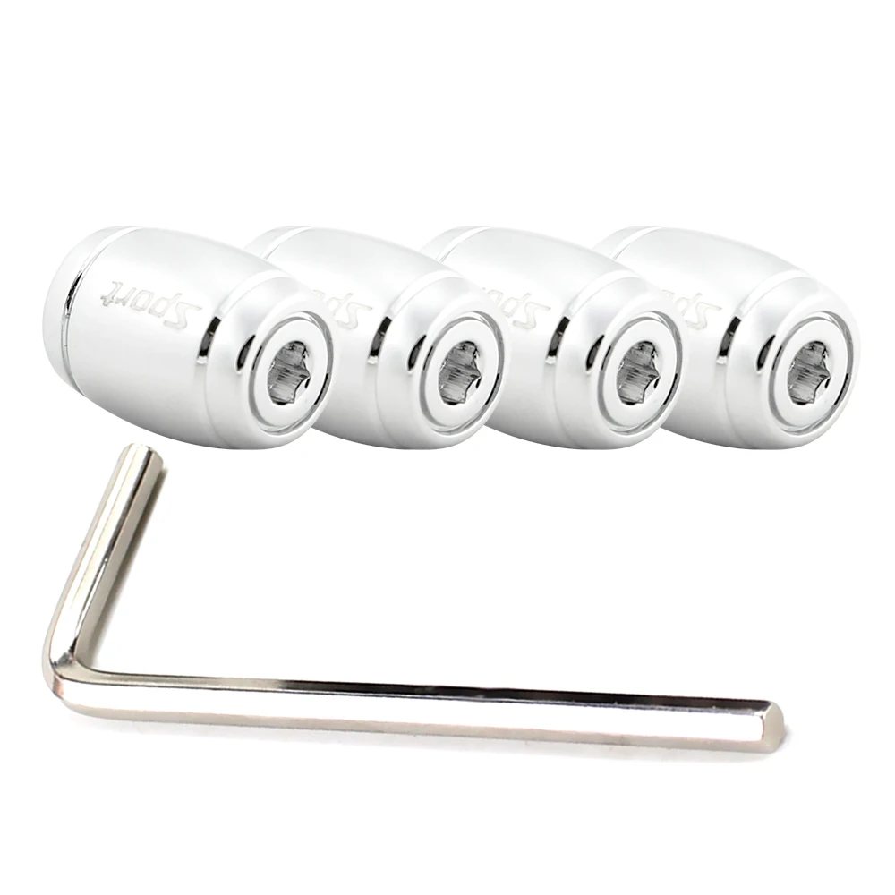 DSYCAR 1Set Fashion Zinc Alloy Anti-theft Sport Car Tire Valve Caps Wheel Tires Tire Stem Air Cap Airtight Cover for Car Styling