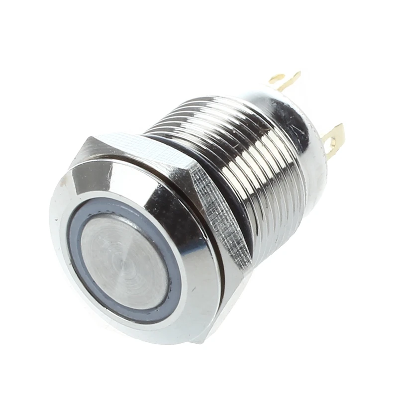 

Angel Eye Blue LED Light 3V 12mm Stainless Steel Momentary Push Button Switch NO