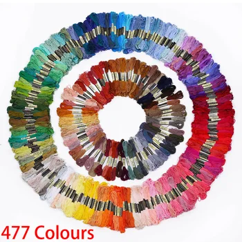 

477 Colours Cross Stitch Thread Coloured Egyptian Cotton Embroidery Cross Stitch Thread Floss Hand Skeins