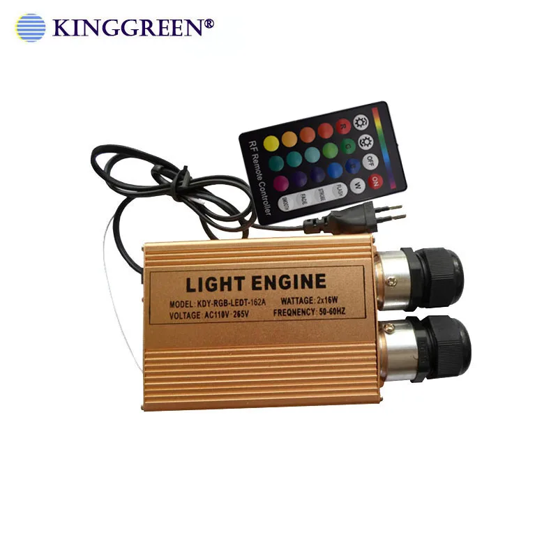 1X High quality 32W RGB LED optical fiber light engine with 24 key IR remote controller express free shipping
