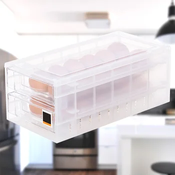 

1PC Egg Storage Box Double Layer 24 Grid Plastic Large Capacity Refrigerator Eggs Carrier Storage Container