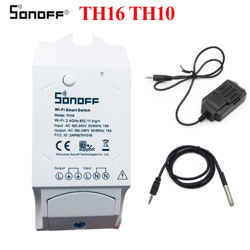  Sonoff Th16 Th10 Temperature and Humidity Monitoring Switch WiFi Thermostat Smart Switch Home Autom - 32729755170