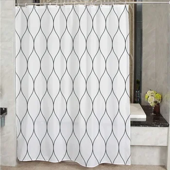 

Simply geometric patterns printed shower curtain for bathroom waterproof fabric bath curtains 150x180cm 180x180cm with 12 hooks