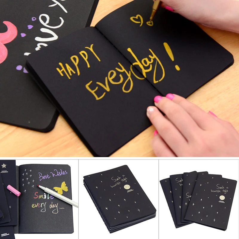 Painting Notebook Sketching Book Black Paper 32k 56 Pages Writing Diary Art Supplies Creative Drawing Student School Stationery