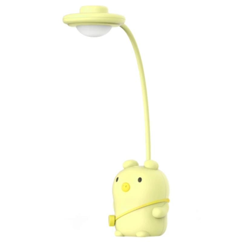 Cartoon Silicone Pig Press Sensor LED Night Light for Children Baby Kids 3 Modes Eye Protection USB LED Night Lamp