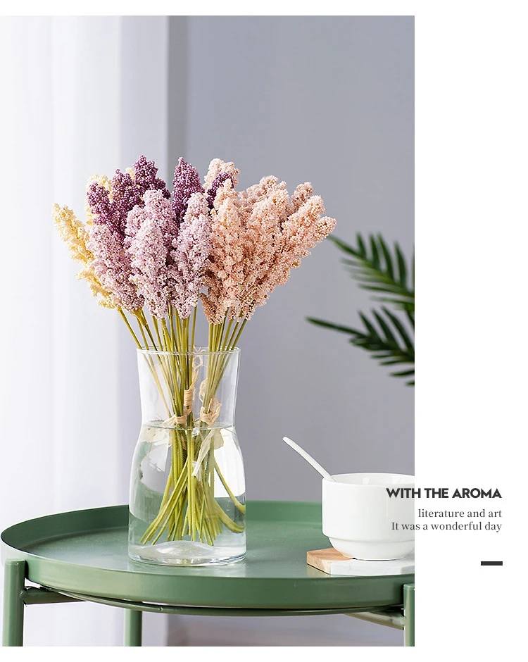 JAROWN Artificial Spikelet Flower Grass DIY Wedding Bouquet Home Decoration Fake Flowers Arrangement Flower Material Yonago (20)