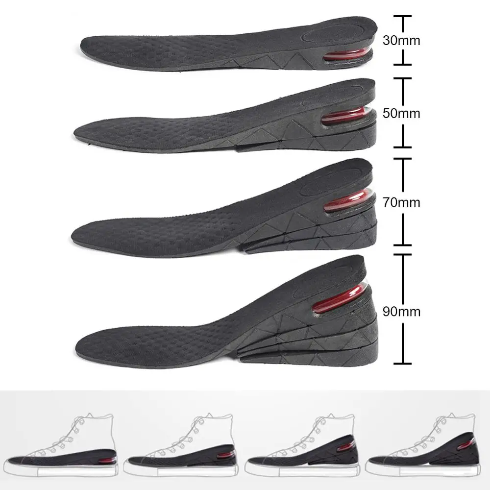 3-9cm Height Increase Insole Cushion Unisex Height Lift Adjustable Cut Women Men Lift Shoe Heel Insert Pad shoe insoles shoe heel pads heightening foot patches