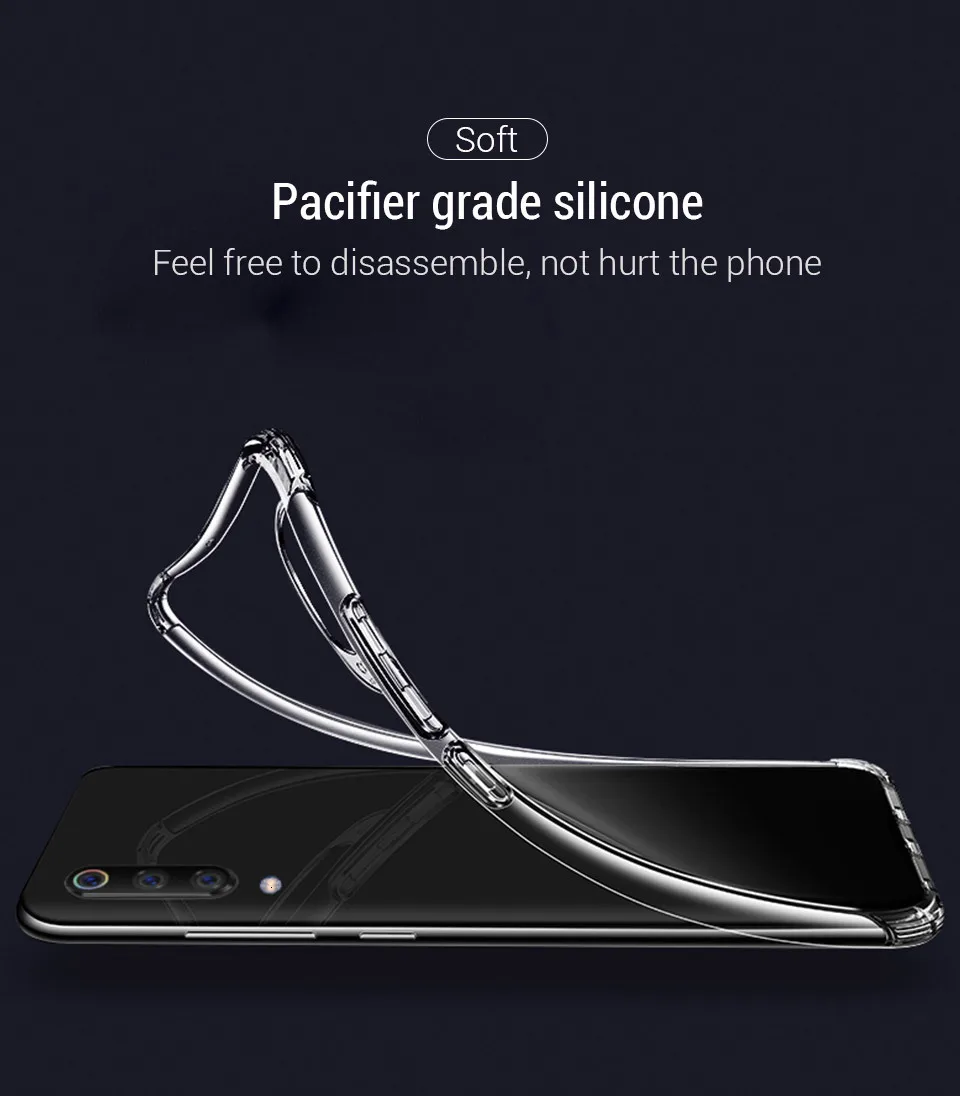 Прозрачный защитный сверхпрочный ТПУ чехол на бампер для Xiaomi Mi CC9 CC9e 9 SE 8 Lite 9T Pro A2 A1 F1 Play 6 прозрачный чехол 10 шт