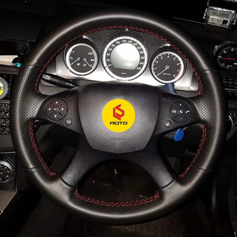 Ручной чехол на руль для Mercedes Benz W204 C Class 2007 2010 C280 C230 C180 C260 C200 C300|Чехлы руль| |