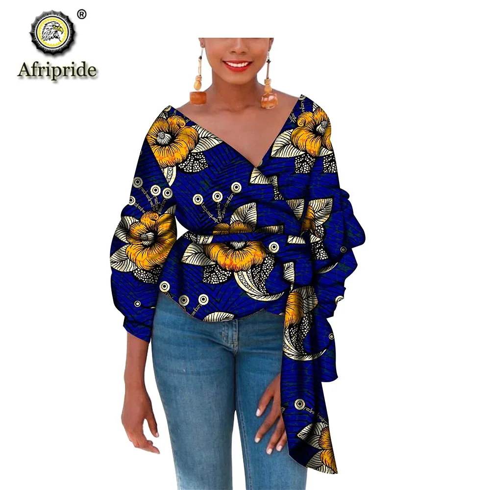 lower price  2019 african coats AFRIPRIDE dashiki bazin riche ankara print coat private custom pure cotton v-nec