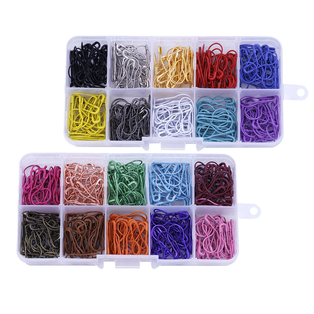 600pcs 22mm Calabash Bulb Gourd Pear Shape Small Coilless Tag Safety Pins Knitting Stitch Holder Marker for Sewing Clothes DIY