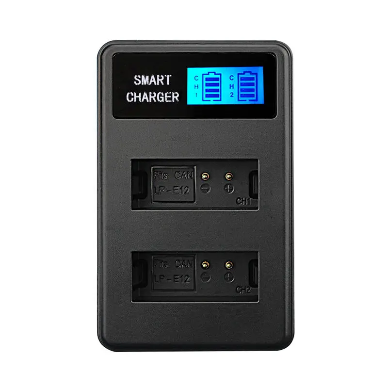 Lp-E12 Usb ЖК-дисплей двойной порт зарядное устройство для Canon Eos M, M10, M50, M100, Rebel Sl1, 100D, Kiss X7