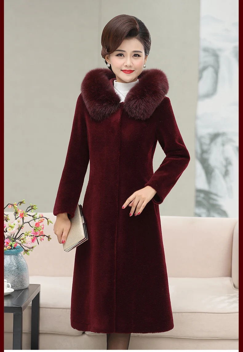 PUDI C306301, Женское зимнее пальто из натуральной шерсти, теплая куртка, пальто с воротником из натурального Лисьего меха для девочек, Женская длинная куртка, пальто