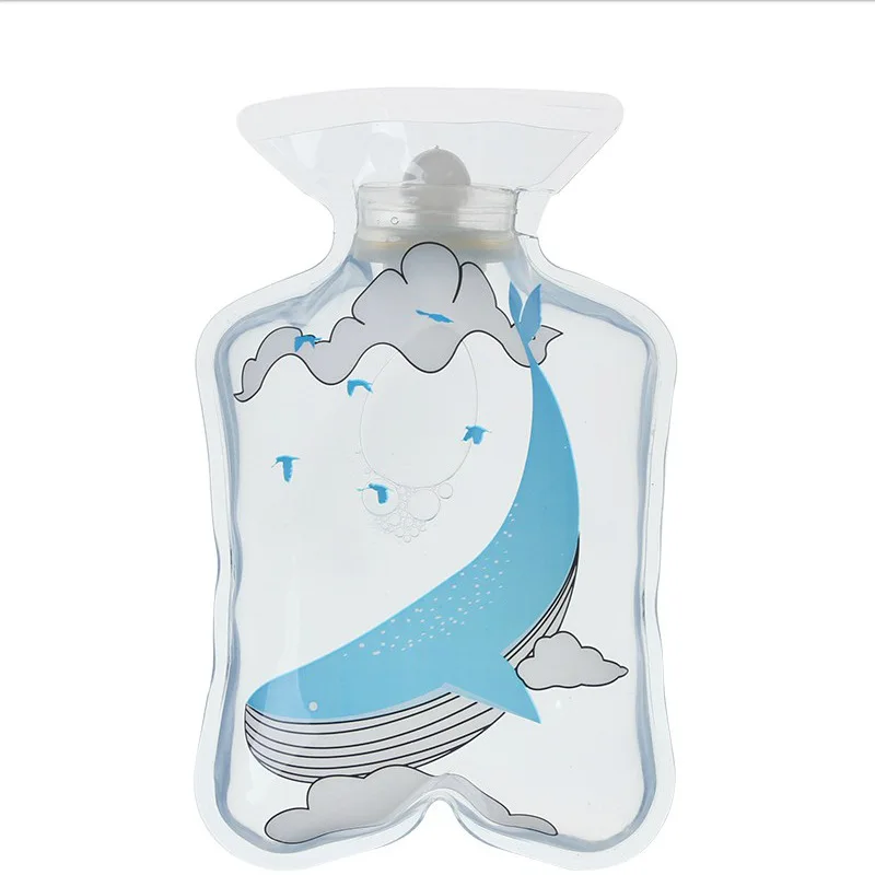1Pcs Cartoon Transparent Warm Hand Water-Filling Hot Water Bottles Mini Fashion Removable Washable Student Warming Products - Цвет: 3