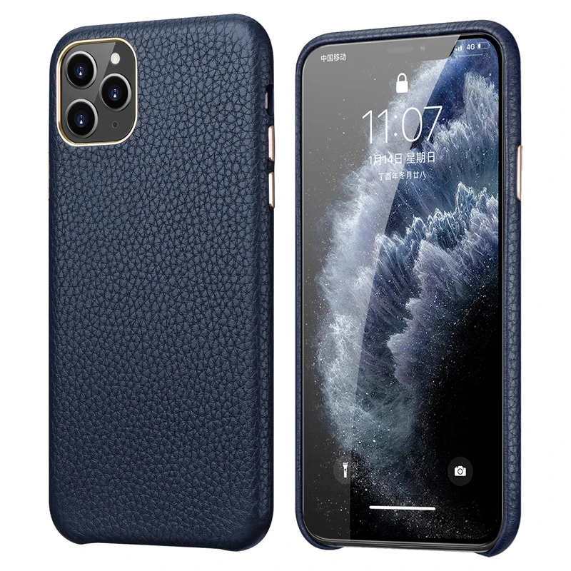 Для iPhone 11 Litchi, чехол из натуральной кожи для iPhone 11 Pro, защитный чехол для телефона, тонкая задняя крышка для iPhone 11 Pro Max
