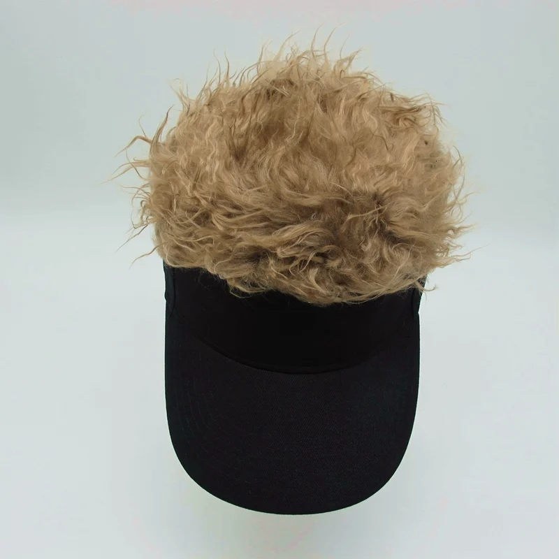 Новая мода Новинка унисекс Кепка поддельные чутье волосы солнцезащитный козырек шляпы мужские женские парик забавные волосы выпадение Прохладный Подарки шапочка для гольфа - Цвет: C14