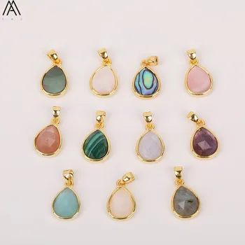 

Faceted 10x15mm Water Drop Natural Amethysts Quartz Pendant Necklace,Water Drop Gems Stone Beads Charms Jewelry Making HS-31AMI