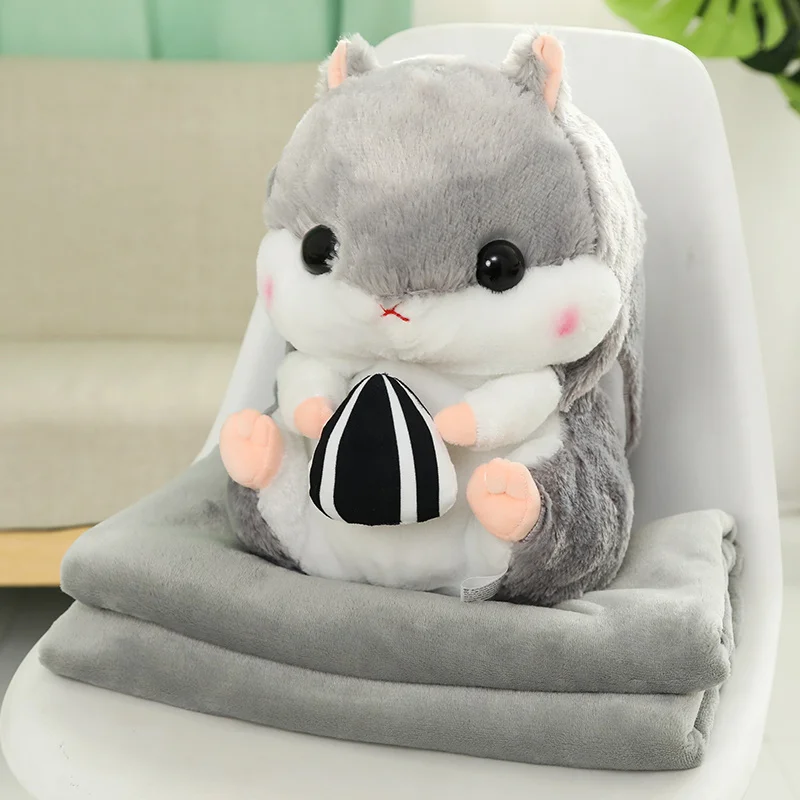 thumbnail image 1 of Calentador de manos de hámster de peluche 3 en 1, ratón de peluche con manta, juguetes de peluche suaves para niños, muñecas para niñas, regalo de cumpleaños y Navidad, 40cm, 1 of 5