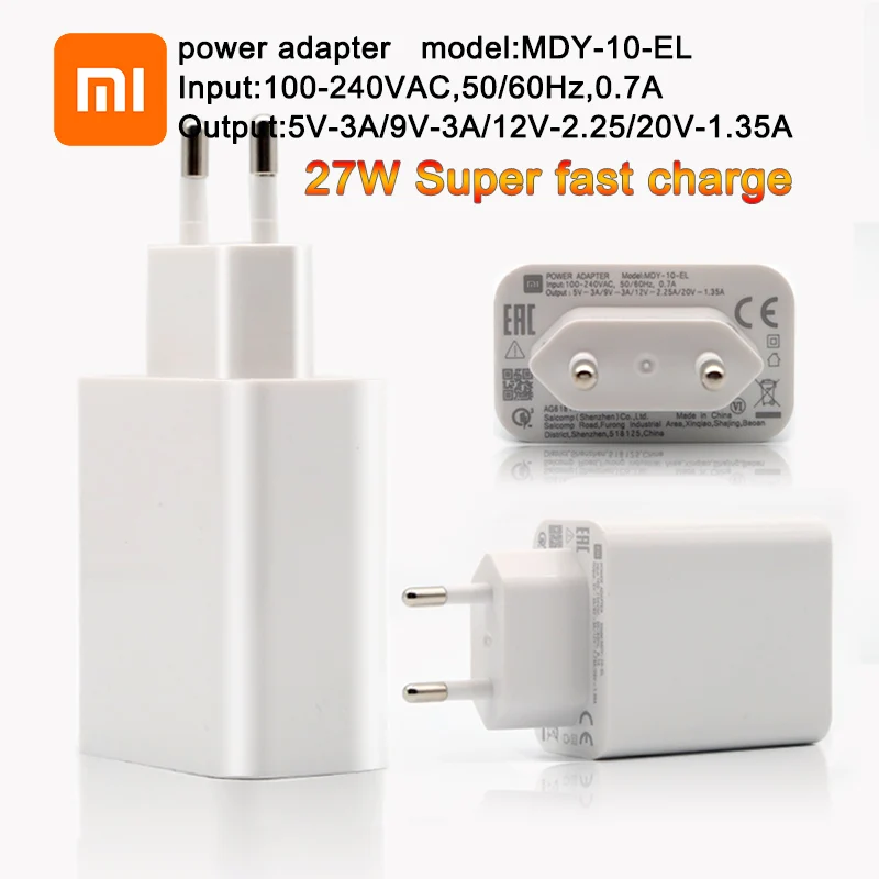 Фото Быстрое зарядное устройство Xiaomi 27 Вт оригинальный EU QC 4 0 турбо адаптер для Быстрое зарядное устройство Xiaomi 27 Вт оригинальный EU QC 4 0 турбо адаптер для