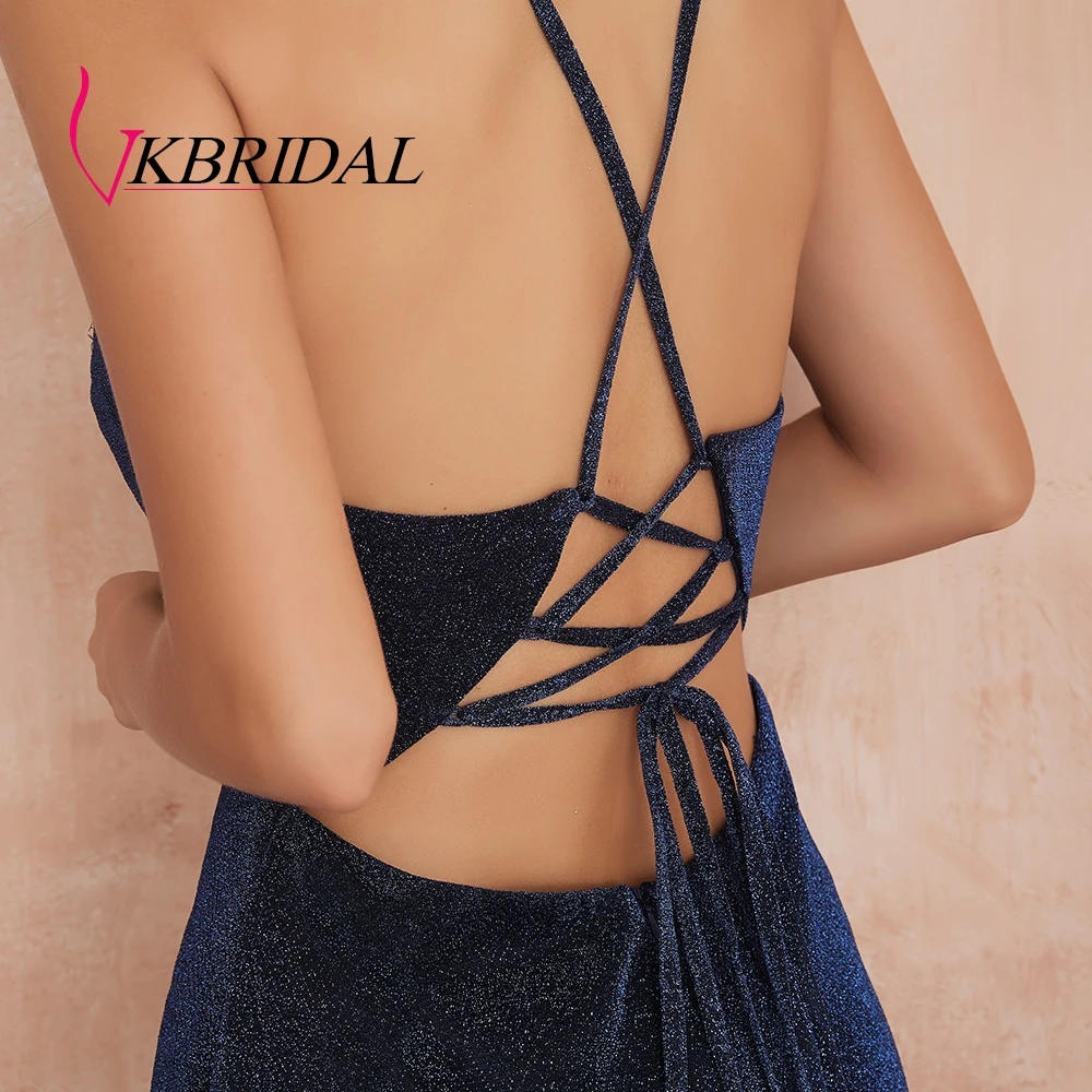VKBRIDAL блестящие коктейльные платья новые сексуальные прямые короткие вечерние платья с бретельками на спине