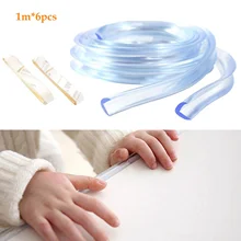 1 м/3 м/6 м прозрачные защитные углы для детей, защита углов стола, угловые протекторы для мебели, защитные прокладки, Мягкий бампер из ПВХ