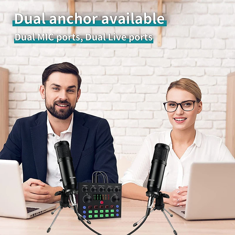 Bm800 Condensor Microfoon Kit Met Audio Mixer Voor Streaming,Voice-Wisselaar Microfoon Voor Live Podcast Apparatuur Bundel, Karaoke