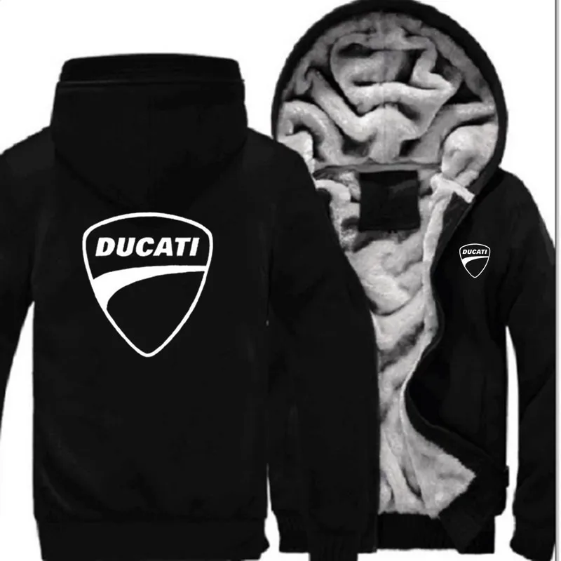 Новая зимняя куртка Ducati с принтом логотипа автомобиля плюс бархатная стеганая на