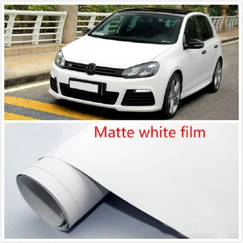 

Auto Accessories Sticker 152cm Matte white Vinyl Wrap Air Release Bubble Free Sticker Decal Film Tape Emblem Car styling