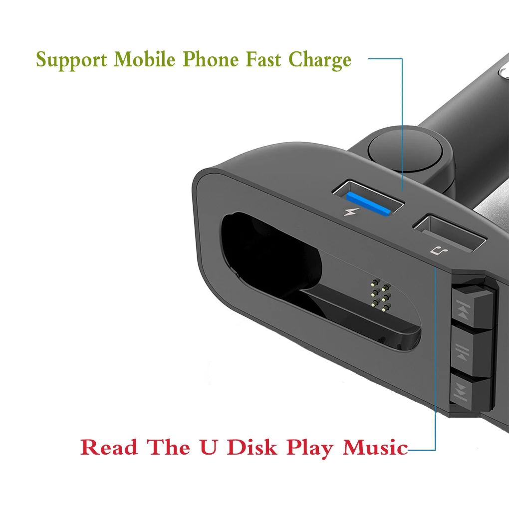Беспроводная Автомобильная bluetooth-гарнитура V4.2 MP3-плеер fm-передатчик A2DP функция Автомобильная гарнитура