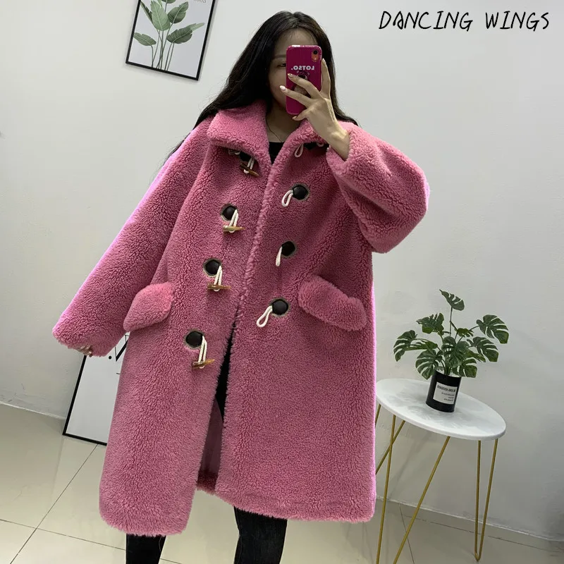 

Winter Coat Women Clothes 2019 Natural Lamb Fur Jacket Warm Real Fur Coat Elegant Sheep Shearling Fur Women Long Coats