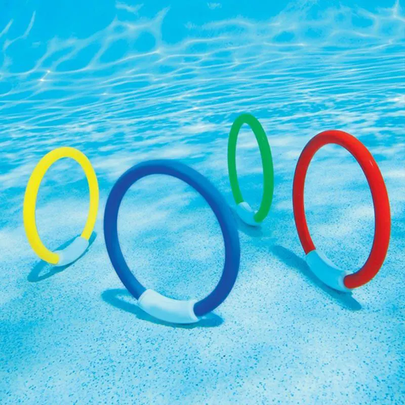 Забавное красочное кольцо для дайвинга для детей 4 шт./упак., игрушка для воды, подводный бассейн, аксессуары для дайвинга