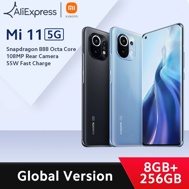 【World Premiere】Global Version Xiaomi Mi 11 Smartphone 8GB RAM 256GB ROM Snapdragon 888 Octa Core 55W Fast Charge 120Hz AMOLED|Cellphones| - AliExpress