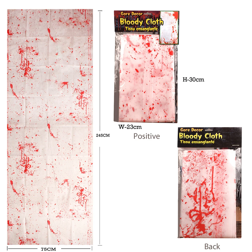 Bloody Apron and Fabric Scary Horrific Butcher Costume Layout Props Bloody Apron for Haunted House Scary Party Halloween A30