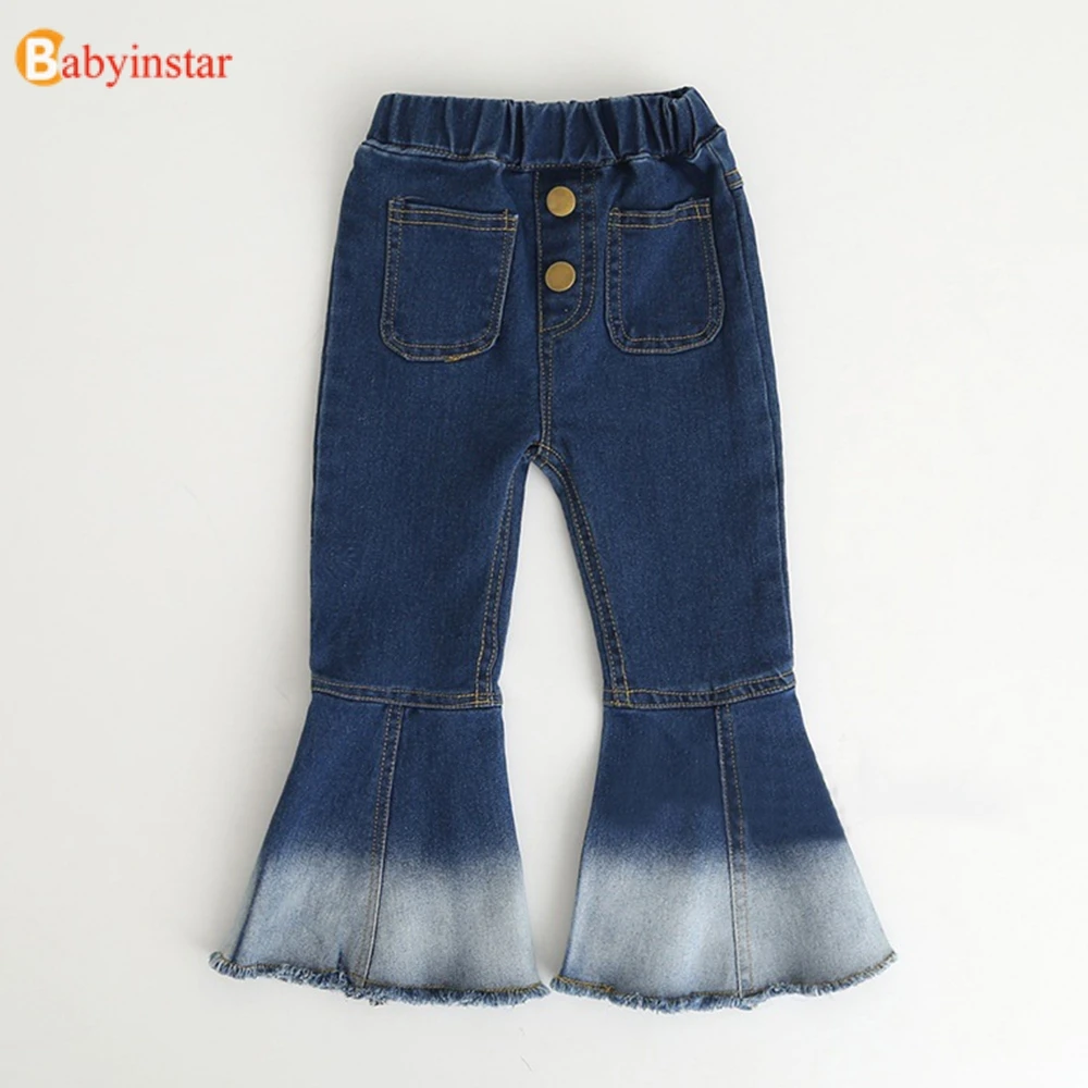 2-8Y Girls Bell Bottom Jeans For Girls Baby Denim Teen Jeans For Children Pants Fashion Jeans Pants For Girls Fall Outfits