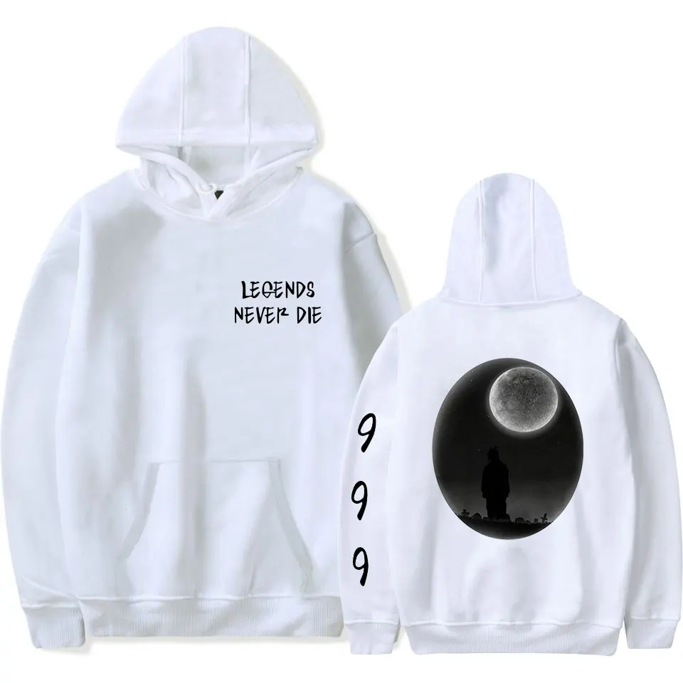

The Latest White Hooded New Print Juice Wrld Hoodies Sweatshirts Men Women Fashion Autumn Tops Boys Girls Hip Hop Pullovers