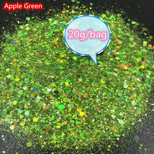 Laser Hexagon Holographic Chunky Glitter Nail Tips Glitter Powder Mermaid  Flakes Sparkly Glitter Resin Crystal mud