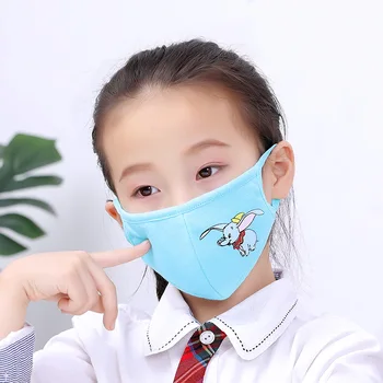 

3PCS Cotton Dust Face Mouth Adjustable Folded Pure Reusable Breathable Protective Children Kid Cartoon Mouth Face Soft Keep warm