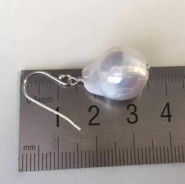 gorgeous 12-13mm south sea white pearl earring 925s