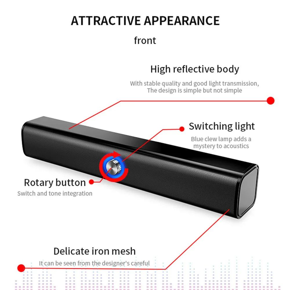 ТВ Колонка Беспроводная Bluetooth портативный музыкальный плеер стерео Бас Звук