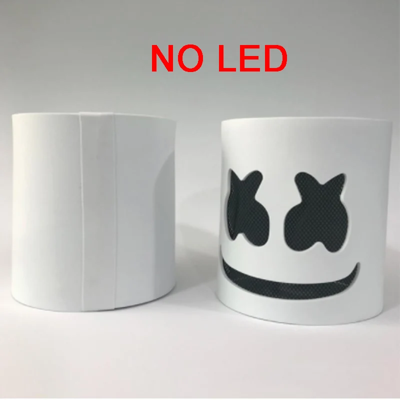 NO LIGHT Marshmallow шлем DJ Marshmallow маска реквизит для концерта бас-музыка фанаты реквизит для баров реквизит с светодиодный светильник маска диджея marshmallow костюм - Цвет: NO LIGHT
