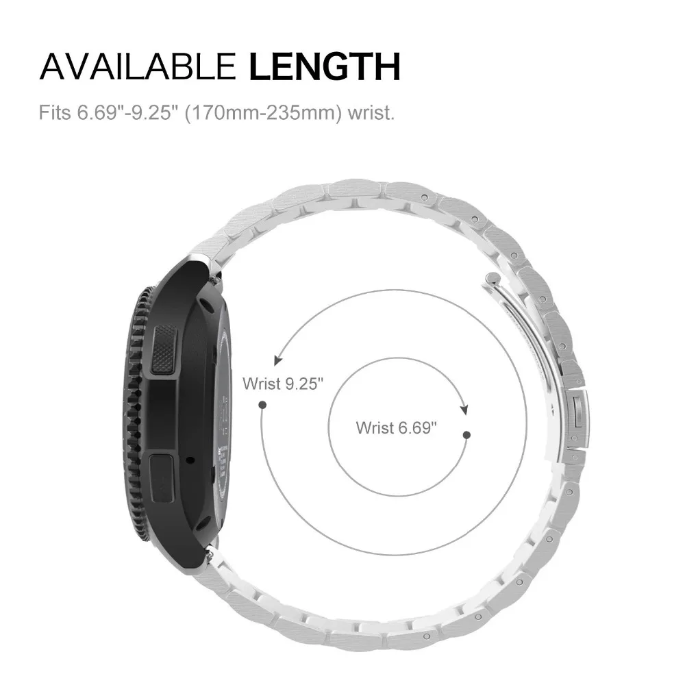 Galaxy watch 46 мм ремешок для samsung gear s3 frontier active huawei watch GT 2 22 мм браслет из нержавеющей стали 44 мм 40 мм
