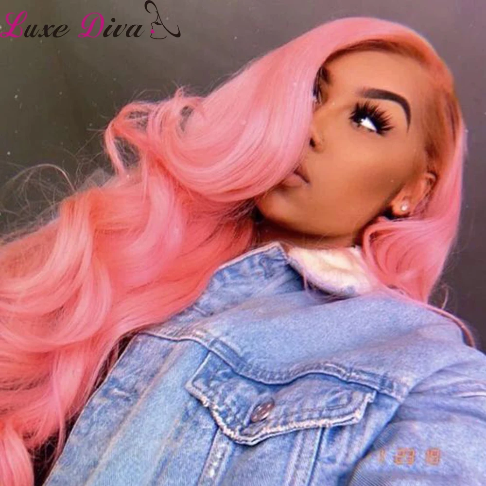 

Luxediva Colored Pink Bundles With Closure Brazilian Hair Weave Bundles And Closure Remy Pink Body Wave Human Hair With Closure
