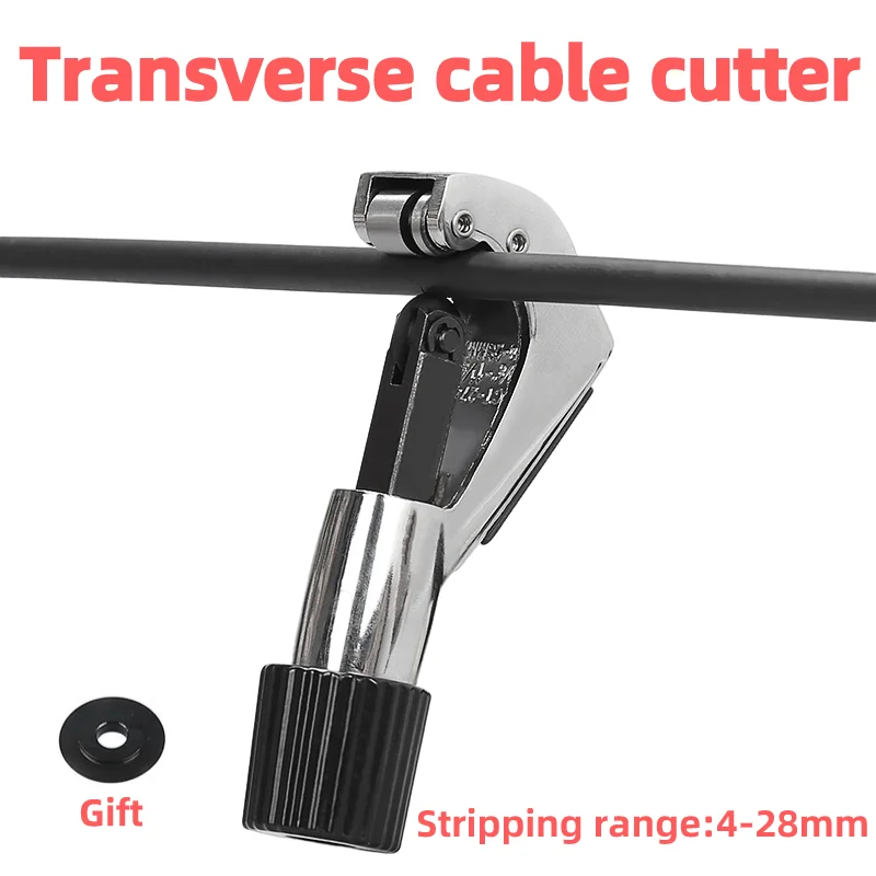 Optical Fiber Cable Stripper Transverse Cutter Pipe Tube Cutter Tools Cable Wire Stripper Cable Slitter Applicable Range 4-28mm