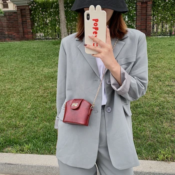 

Youth Ladies Simple Versatile Bag Casual Women Chain Shoulder Bags Pure Color PU Leather Lady Crossbody Handbags